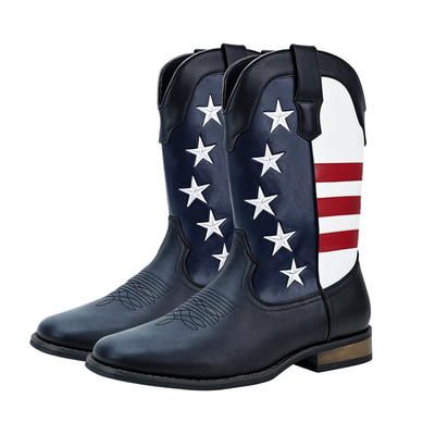 Andrew | Personalized American Flag Western Cowboy Boots